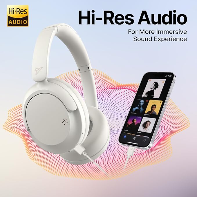 VOKALEN Hyper GO Wireless Over-Ear Noise Cancelling Headphones with Mic, 60H Playtime, Bluetooth Headset, Hi-Res Audio, DEEP360 Spatial Audio, Ultra-Lightweight for Travel, Work, Study