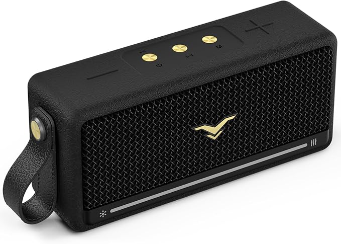 Bluetooth Speakers, 40W Peak Portable Wireless Retro Speaker, IP67 Waterproof, TWS Pairing, Active Extra Bass, Bluetooth 5.3 Loud Speaker with LED Lights, for Office, Home, Party, Outdoor, Beach, Gift