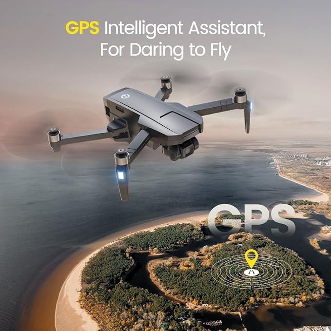 Holy Stone HS720R 3 Axis Gimbal GPS Drones with Camera for Adults 4K EIS; FPV RC Drone, Foldable Quadcopter with 10000 Feet Video Transmission Control Range, Brushless Motor, Follow Me, Auto Return