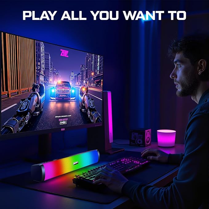 Computer Speakers for Desktop, Gaming Speakers with Touch Lights PC Speakers with Surge Clear Sound, USB Powered for Computer Desktop PC Laptop Monitor