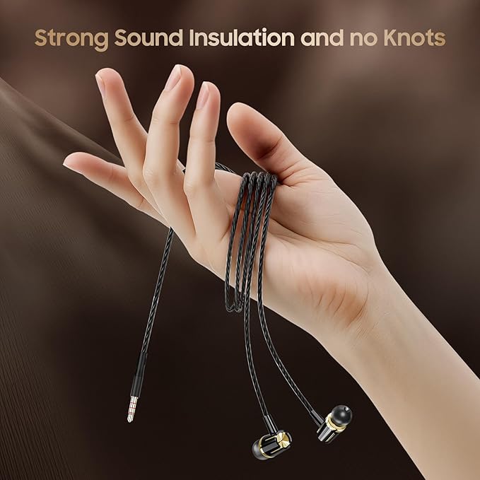 Rayleigh Wired Earbuds 5 Pack, Earbuds Headphones with Microphone, Earphones with Heavy Bass Stereo Noise Blocking, Compatible with iPhone, with iPad and Android Devices, MP3, Fits All 3.5mm Devices