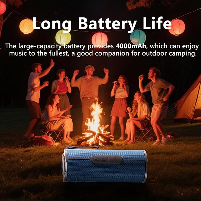 COOPERS Portable Bluetooth Speaker, Wireless Bluetooth Speaker, IPX5 Waterproof Speakers with RGB Lights, Loud Stereo Sound Deep Bass, Long Playtime TWS Pairing for Home/Party/Outdoor Beach