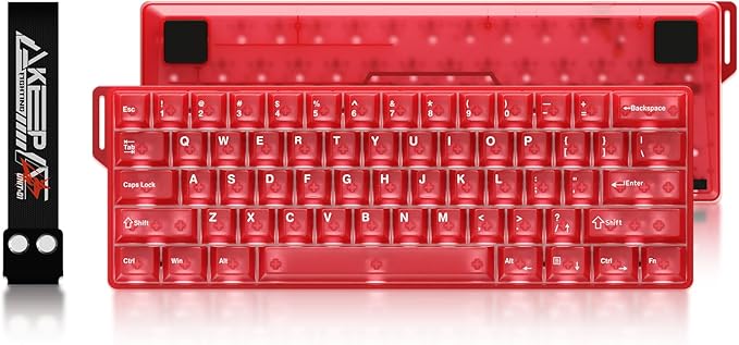 DAREU COOL60 60% Hall Effect Gaming Keyboard with Magnetic Switch, SOCD, 0.01mm Actuation Adjustable Rapid Trigger,8000 Hz Polling, Frosted Transparent Keycaps, Hot-swap, RGB Backlit