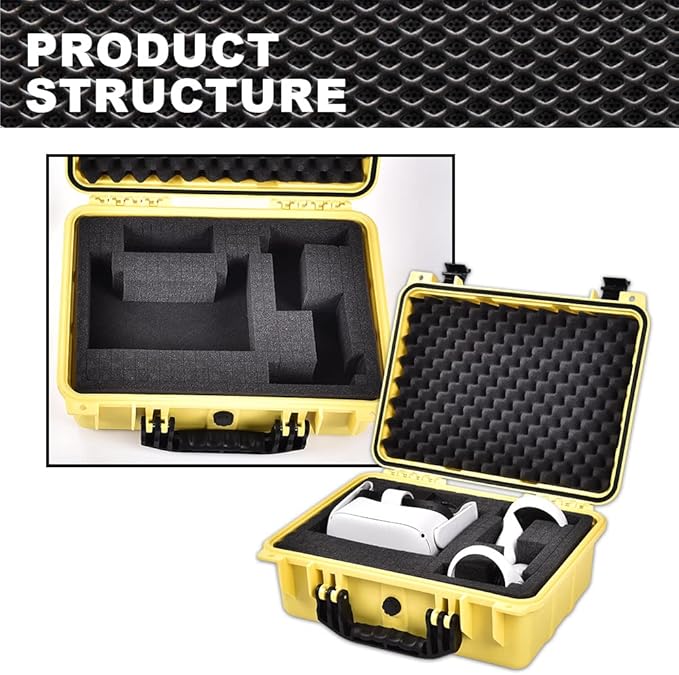VR Carrying Case Outdoor Portable Storage Box Protector Glasses Bags(Yellow)