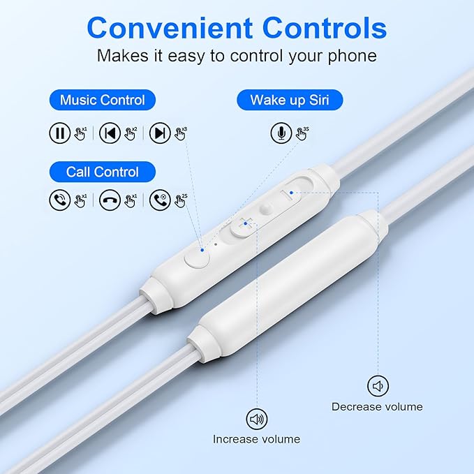 Type C Headphones Wired Earbuds Ear Buds for iPhone 17 Pro Max Air 16 Pro Max 16e 16 Plus/Pro 15 Plus/Pro USB C In-Ear Headphones Wired USBC iPhone 17 Earbuds Earphones Headsets with Microphone,2 Pack