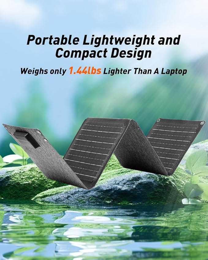 Foldable Solar Panel Charger - Portable 30W & 60W High-Efficiency Panels with USB-C and DC Outputs for Camping, Hiking, and Backup Power (30W)