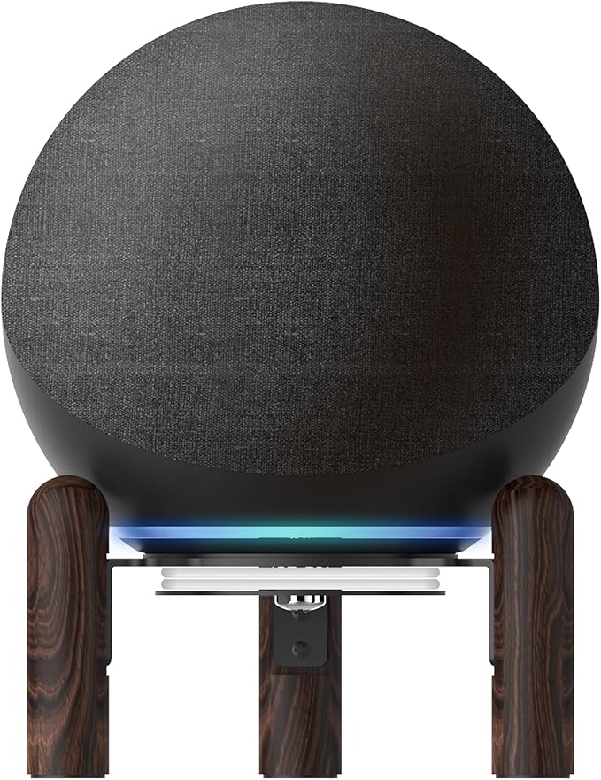Desktop Holder Mount Stand for Echo 4th Gen，HomePod mini and Other Suitable Speakers. Black Walnut Wood.