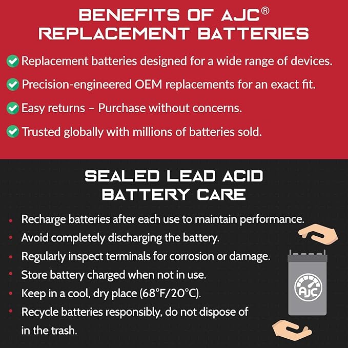 AJC Battery Compatible with APC APC Back UPS BN1500M2 1500VA 120V 12V 7Ah UPS Battery