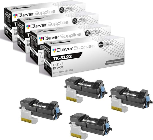 CS Replacement Toner Cartridge Compatible with Kyocera Mita TK-3122 TK3122 Black FS Series FS 4200DN M Series M3550idn Toner Cartridge 4 Pack