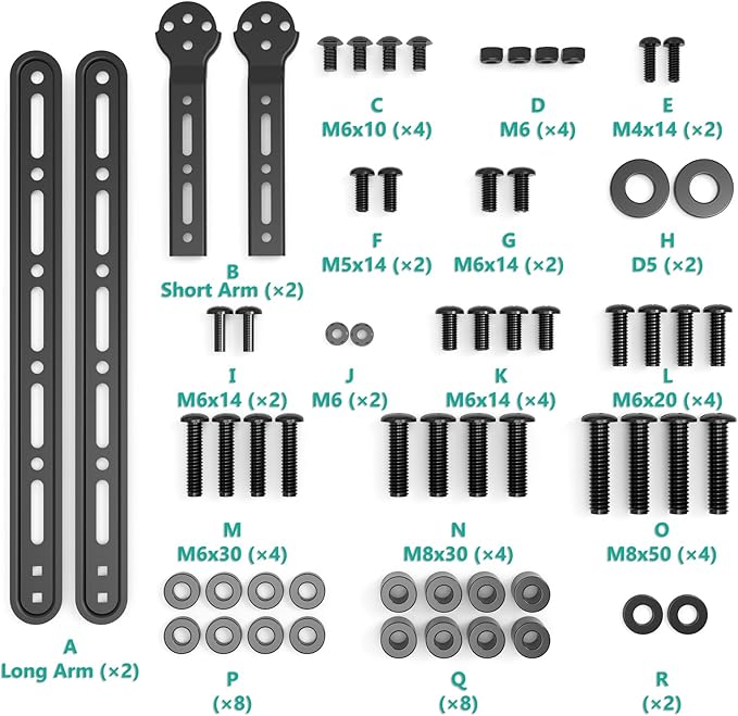 WALI Sound Bar Mount Bracket, for Mounting Above or Under TV, with Adjustable 3 Angled Extension Arm, Fits Most 23 to 65 Inch TVs, up to 33 lbs (SBR202)