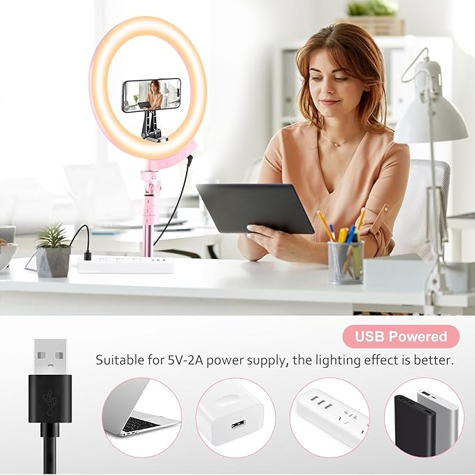 Aureday 12'' Selfie Ring Light with 62'' Tripod Stand and Magnetic Phone Holder, LED Ringlight for Recording/TikTok/Makeup/Photography, Circle Fill Light with Wireless Remote for iPhone&Android Phones