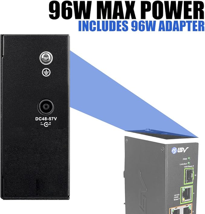 BV-Tech 8 Port PoE Switch with 1 Gigabit Uplink and Industrial DIN Rail - Power Over Ethernet Network Switch for IP Cameras, VoIP Phones, Wireless APs - IEEE802.3af/at, Wide Temperature Range