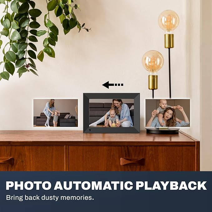 8 inch Digital Picture Frame, 1280x800 HD IPS WiFi Digital Photo Frame, 16GB Storage, Instantly Share Photo/Video via Apps/Email, USB/Mirco SD, Black