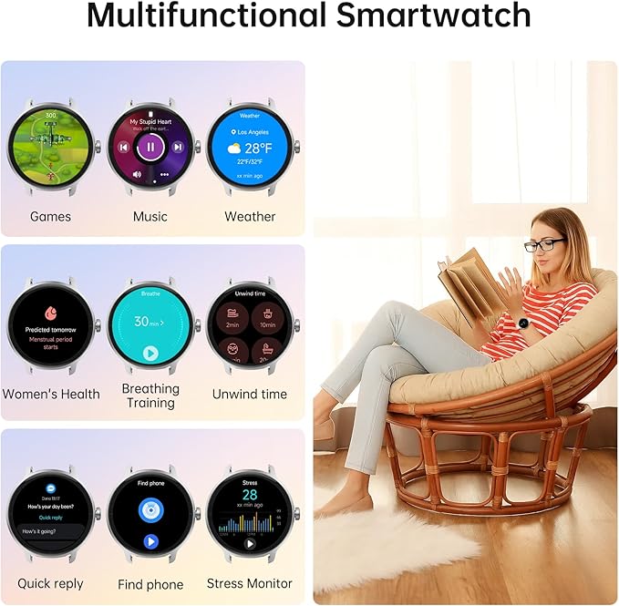 Smart Watch for Men Women(Answer/Make Calls), Smartwatch Built-in AI Voice, 1.27" HD Fitness Tracker with Heart Rate/Sleep/Step/SpO2 Monitor, 100+ Sports Modes, IP68 Waterproof Watch for Android iOS