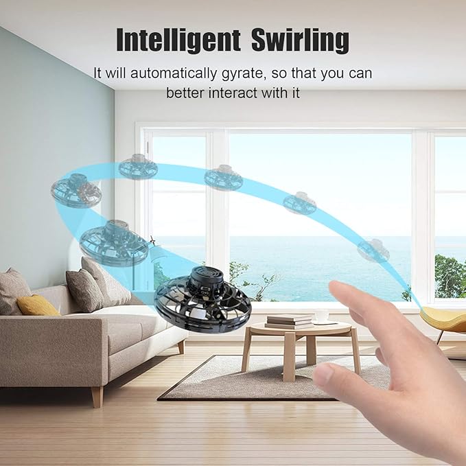 FLYNOVA Hand Operated Mini Drones,UFO Magic Flying Orb Ball Toys with Lights,Hover Boomerang Flying Spinner,Christmas Birthday Gifts for 6 7 8 9 10 11+ Boys Girls Teen,Kids Adults Indoor Outdoor Toys