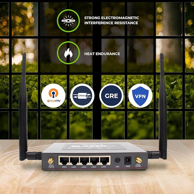 Blazer Max | 4G LTE CAT6 WiFi 6 Portable Cellular Router | Up to 1.2 Gbps speeds for Verizon, T-Mobile, AT&T