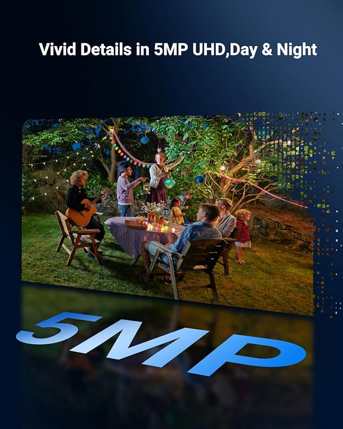 5MP Solar Security Camera Outdoor, Wireless Battery Powered Security Camera with 360°View, Pan and Tilt, Color Night Vision with Floodlight,PIR Human Detection,Compatible with Alexa