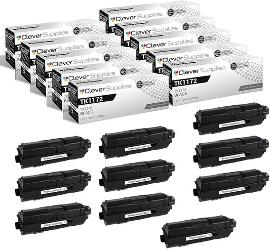 CS Replacement Toner Cartridge Compatible with Kyocera-Mita TK1172 Black ECOSYS M2040dn, ECOSYS M2540dw, ECOSYS M2640idw Black 10 Pack