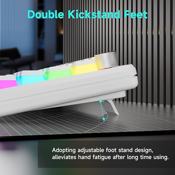 75% Mechanical Gaming Keyboard Wired, 77 Keys Anti-Ghosting, Hot Swappable Red Switch & Ergonomic Design, Rainbow LED Backlit Mechanical Keyboard for PC, Laptop, Gaming, Office