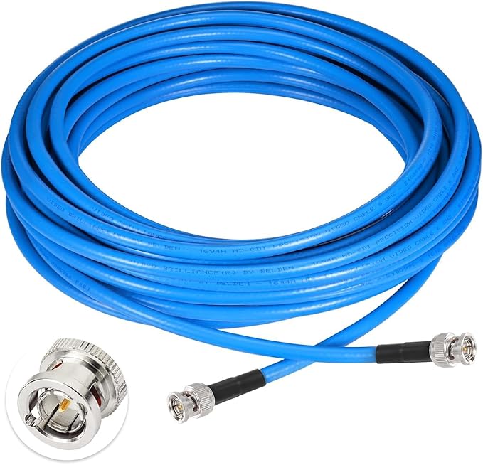 Superbat SDI Cable BNC Cable 3G/6G/12G SDI Cable 40ft (Belden 1694A Cable Blue) Supports HD-SDI/3G-SDI/4K/8K Monitor，Precision SDI Video Cable