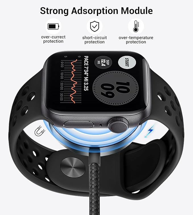 Temdan for Travel Vacation Essentials,3 in 2 USB C Cable for Apple Watch Charger/iPhone 17 Charger/Lightning,Multi Charging Cable Cord,Camping Essentials,Designed for iWatch &iPhone 16-12-4FT Black