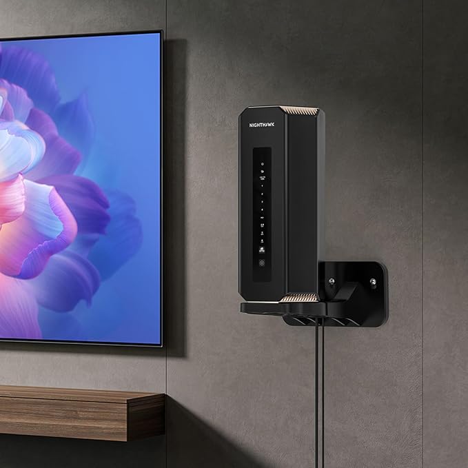 XLTTYWL Orbi WiFi 7 Wall Mount Kit for Net Gear Nighthawk RS200, RS280S,RS300, RS500, RS600, RS700S and Orbi Orbi WiFi 7 970,770,870,370 Series (Black, 2 Pack)