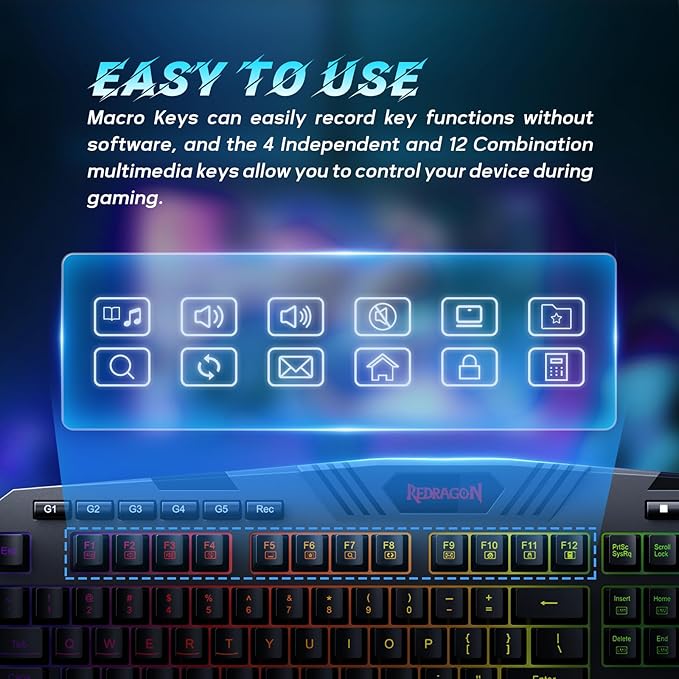 Redragon S101 Gaming Keyboard, M601 Mouse, RGB Backlit Gaming Keyboard, Programmable Backlit Mouse, Value Combo Set [New Version]