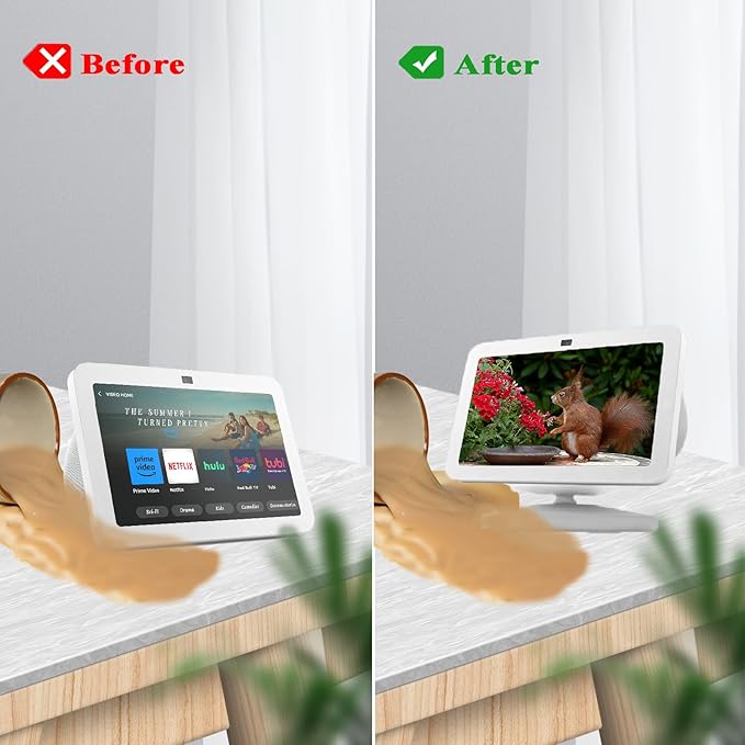 Adjustable Stand for All-new Echo Show 8 (3rd Gen, 2023 release), Smart Display Magnetic Stand Mount Compatible with Echo Show 8 (3rd Gen), with 360 Degree Rotation Tilt and Anti-Slip Base (White)