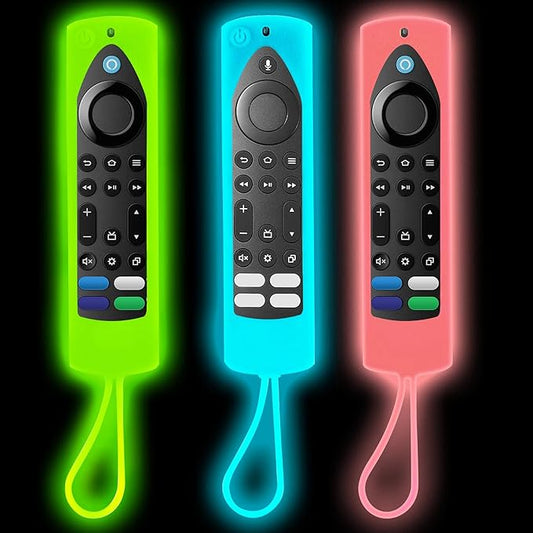 【3-Pack】 Climberer FireStick4K Max Remote Case Cover-Compatible with Insignia/Hisense & Toshiba TVs | Glow in The Dark