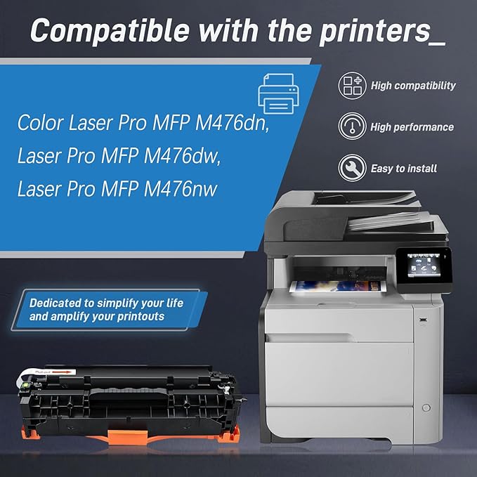 312A Magenta Toner Cartridge Replacement for HP 312A Toner for Color Laser Pro MFP M476dn M476dw M476nw Printer , (1 Pack,CF383A)