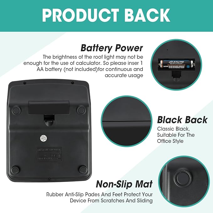 8 Pack Calculator Bulk, 12 Digits Calculators Desktop with Large LCD Display and Sensitive Butto, Solar and Battery Dual Power, Desk Calculator for Office, School, Home