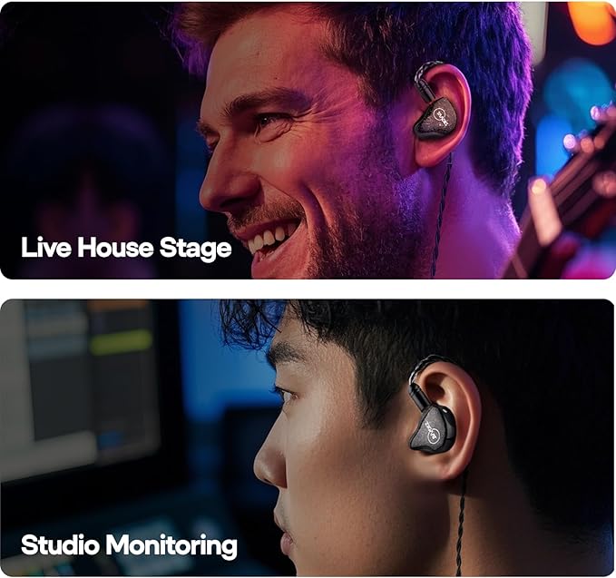 Linsoul ZiiGaat Lush in Ear Monitor, 1DD+4BA Hybrid Earphone IEM, Studio Monitor Tunning Wired Earbuds with Detachable Cable for Professional Music Engineers Audiophiles (Silver)