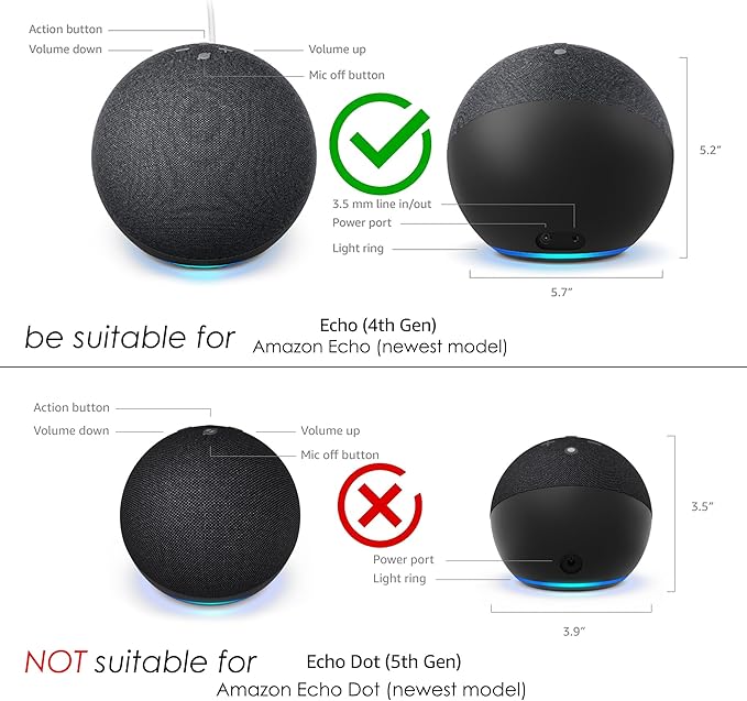 Desktop Holder Mount Stand for Echo 4th Gen，HomePod mini and Other Suitable Speakers. Black Walnut Wood.