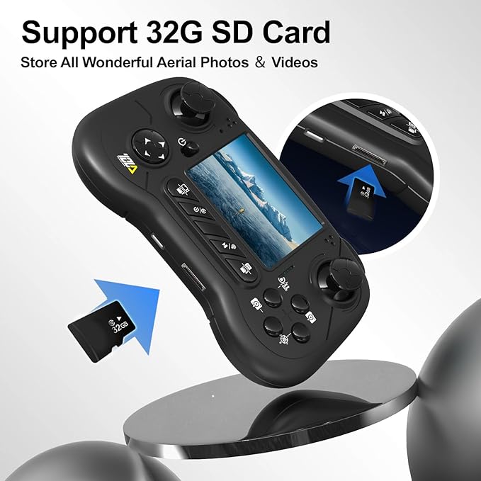 TD31LCD RC Drone with LCD Screen, Foldable Drone for Beginners Digital Image Real-time Transmission, Fine Tuning Function Brushless Motor Drones for Adults