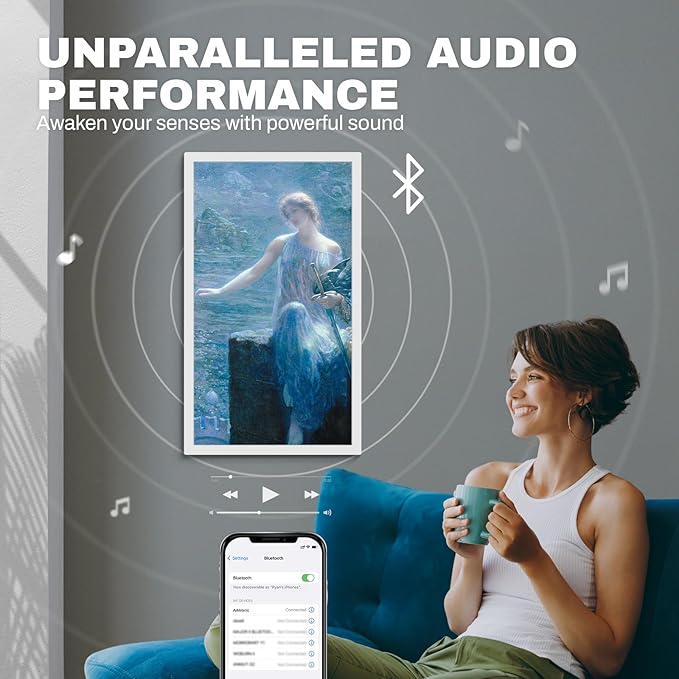 Large Digital Picture Frame 24 inch, 1920x1080 FHD IPS WiFi Digital Photo Frame with Remote, 32GB Storage, Auto-Rotate, Instantly Share Photo/Video via Apps/Email, USB/Mirco SD, White