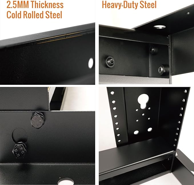 Tecmojo 38U 4-Post Open Frame Server Rack, Adjustable Depth 23.6 inch-39.3 inch – 19" Network, Server, AV, Data & IT Equipment, Telecom & Patch Panel Mount, 3450 lbs Capacity, Black,Tapped Holes