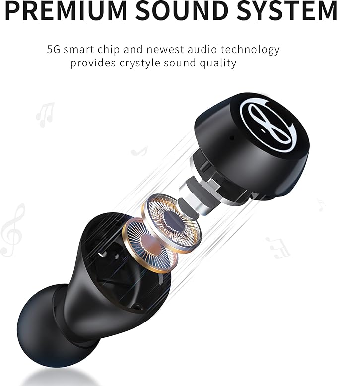 Earbuds for Kids Cute Design in-Ear Wireless Earphones for Kids Boys Adult Bluetooth 5.0 Waterproof Sport Stereo Headphones with Mic for iPhone/Android