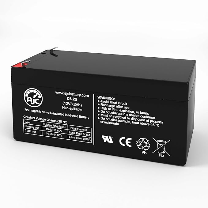 AJC Battery Compatible with CyberPower 425VA SL-Series 12V 3.2Ah UPS Battery