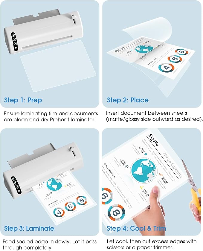 KTRIO Laminating Sheets, Hold 8.5 x 11 inches Sheets, 30 Pack, 3 Mil Clear Thermal Laminate Pouches for Laminator, 9 x 11.5 inch Lamination Paper for School, Home & Office