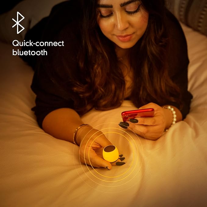 Fashionit U Micro - Small Bluetooth Speaker | Coin-Sized Speakers Bluetooth Wireless with Built-in Mic & Remote Shutter | Portable Rich Sound for Travel, Shower, Beach | Glow Yellow