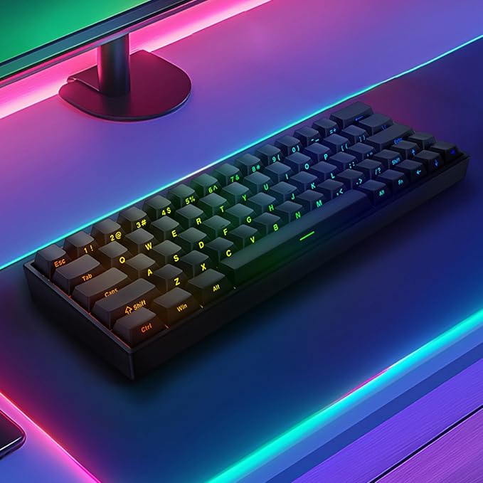 Hyekit Irock ND63 PRO Rapid Trigger Magnetic Switch Gaming Keyboard, 60% 63 Keys Wired Mechanical Keyboard w/Hyper-Fast Actuation, Actuation Point Adjustable, 8K Hz Polling Rate, RGB HotSwap, Black
