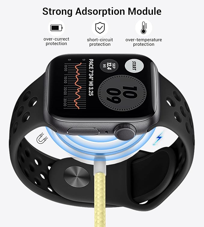 Temdan for Travel Vacation Essentials,3 in 2 USB C Cable for Apple Watch Charger/iPhone 17 Charger/Lightning,Multi Charging Cable Cord,Camping Essentials,Designed for iWatch &iPhone 16-12-4FT Yellow