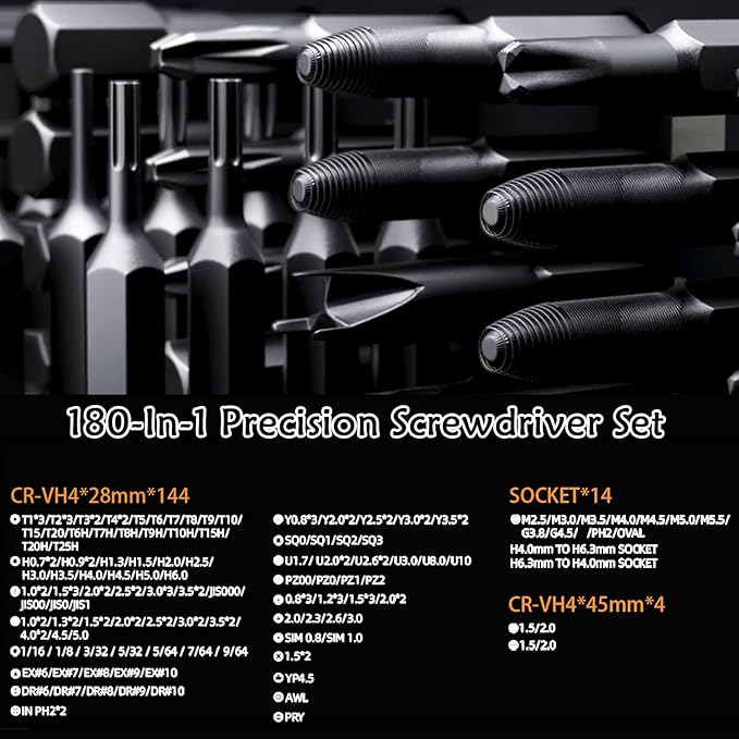 180 in 1 Manual Precision Screwdriver Set, Professional Computer Screwdriver Kit, Magnetic Repair Tool Kit with Home Drill Bits for iPhone Computer Laptop ablet Watch Xbox Game Console