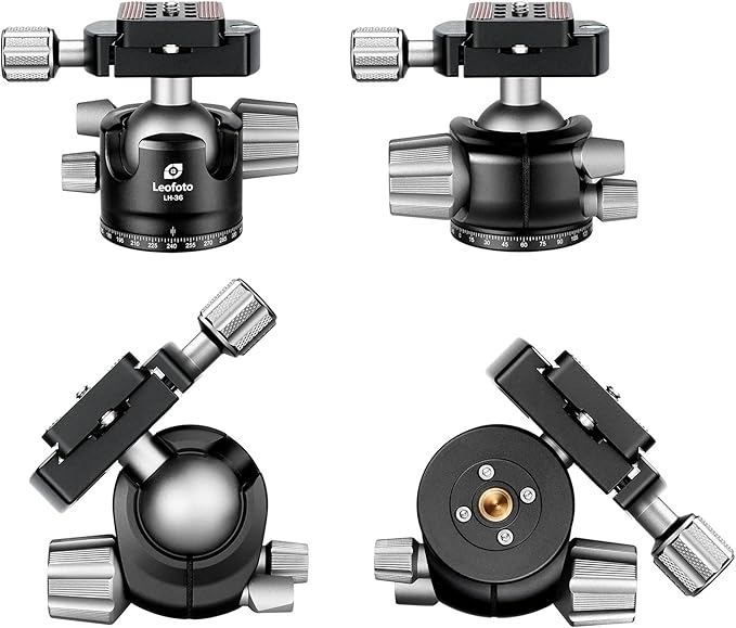 Leofoto Professional Camera Tripod, 50" Compact Carbon Fiber Tripod for DSLR Video Camcorder, 4 Leg Sections, 360° Ball Head, Max Load 8KG/18Lb (LS-254CX+LH-36)