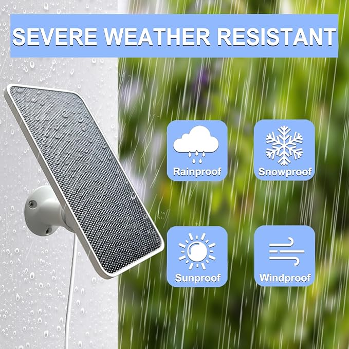 JJMASEE Solar Panel Charger for Arlo Essential/XL Spotlight Cam and Essential 2K/2K XL (2nd Gen), with 13FT Weatherproof Long Cable and 360° Adjustable Aluminium Alloy Mount(3 Pack)