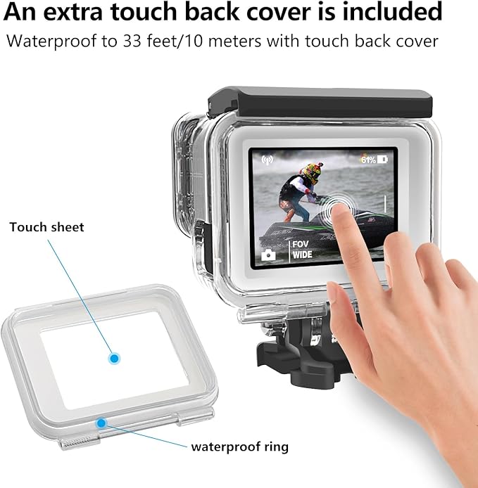 Suptig Waterproof Case, Dive Case for Gopro Hero 7 Black, Hero 6, Hero 5& 2018 Action Camera Waterproof 147ft(45Meters)