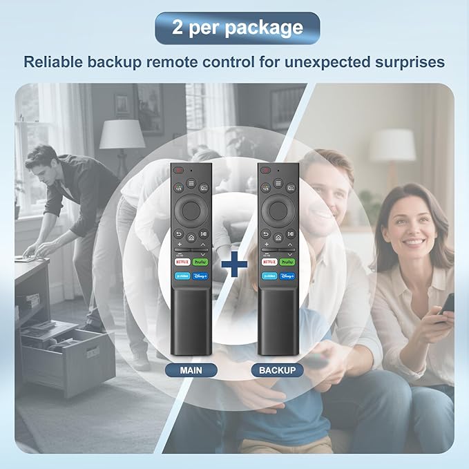 【Pack of 2】 Universal Replacement Remote Control for Samsung TVs - Compatible with The Frame QLED OLED UHD 4K/8K Smart TVs & Monitor Series