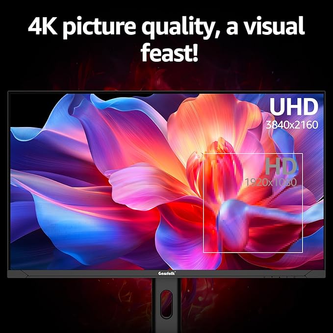 27 Inch 4K Gaming Monitor IPS, UHD 3840 x 2160p 144Hz PC Computer Monitors IPS Screen for Home & Office, HDMI, DisplayPort, Wall Mount Compatible