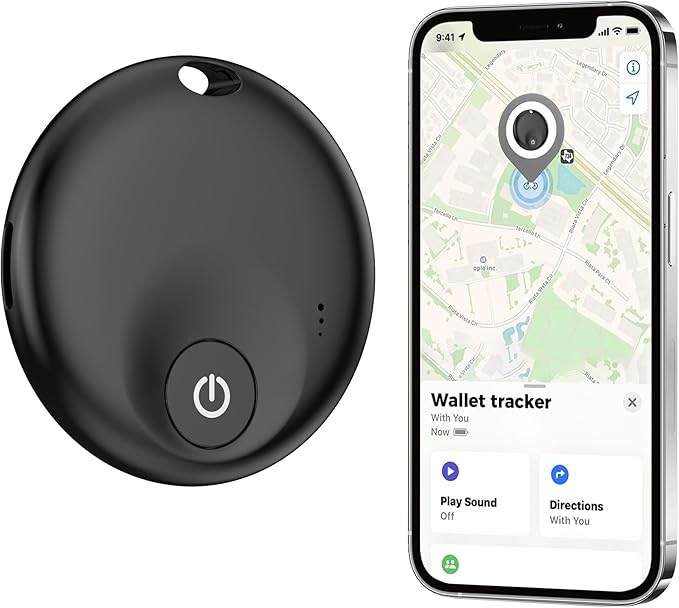 2025 Upgraded MFi Certified Air Tracker Tag for Apple Find My (iOS Only), Bluetooth5.3 Findmy Tracker for Luggage/Keys Finder/Bags,Wallet/Suitcase,Replaceable Battery,120dB Sound(Black)