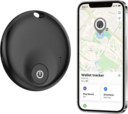 2025 Upgraded MFi Certified Air Tracker Tag for Apple Find My (iOS Only), Bluetooth5.3 Findmy Tracker for Luggage/Keys Finder/Bags,Wallet/Suitcase,Replaceable Battery,120dB Sound(Black)